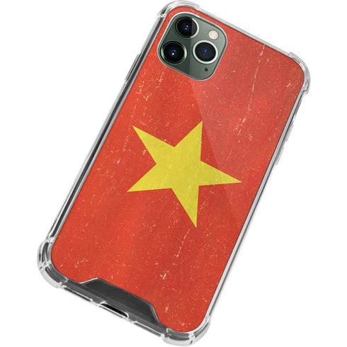 Vietnam Flag Distressed iPhone 12 Pro Max Clear Case